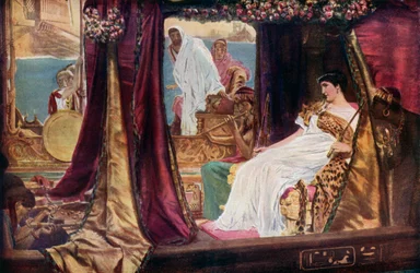 Cleopatra in haar schuit, uit Shakespeares Antony and Cleopatra